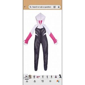 MARVEL Spider-Gwen Halloween Costume - Hooded Spandex Size M USED NO MASK